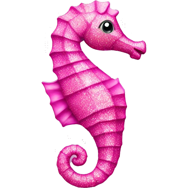 Pink glittery seahorse  emoji