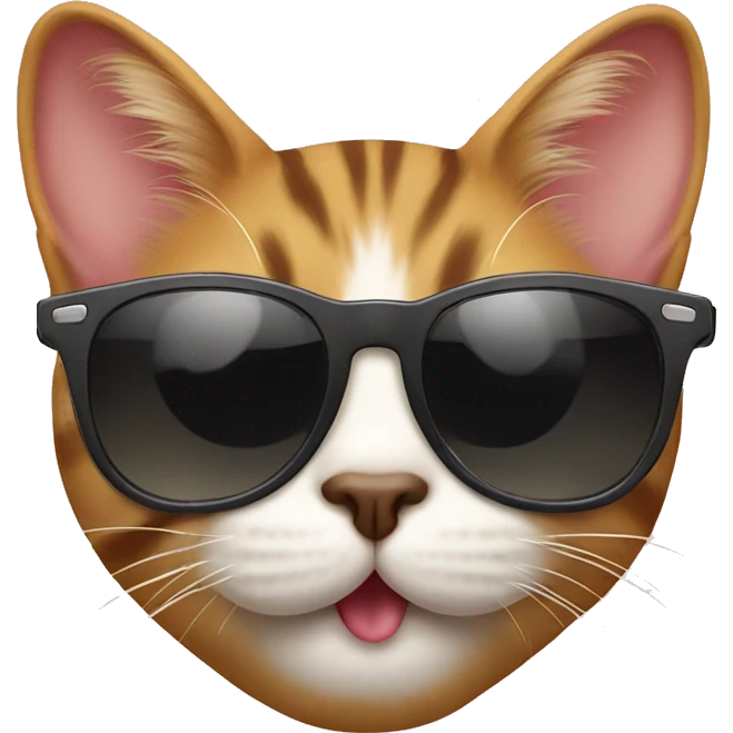cat that is sticking out his tongue while wearing sunglasses  emoji