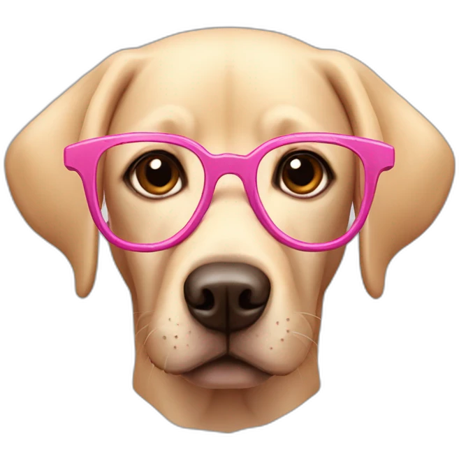 pink labrador with glasses emoji