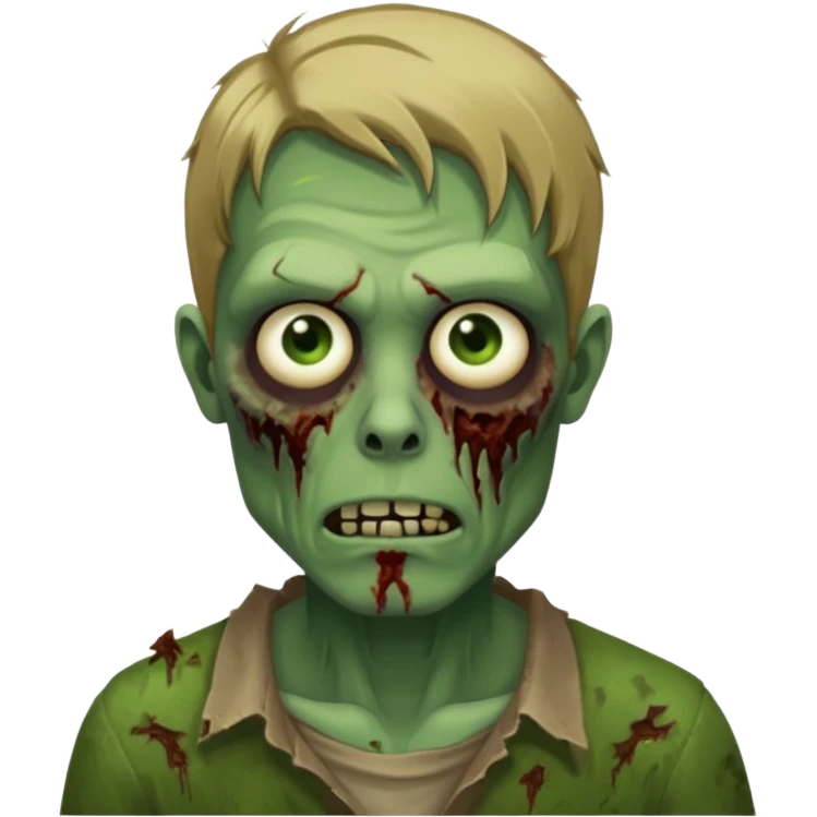 pretty dark blonde hair zombie man with green skin emoji