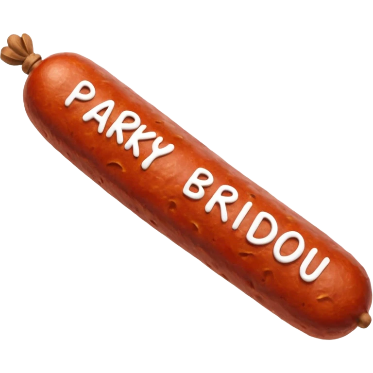 Saucisson avec écris en bas parky bridou emoji