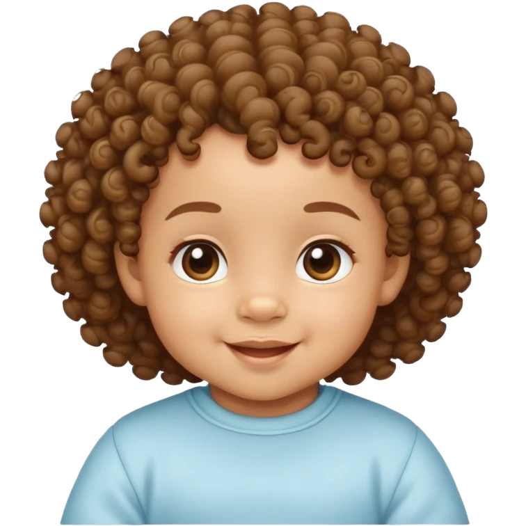 lightskin baby with curly hair emoji