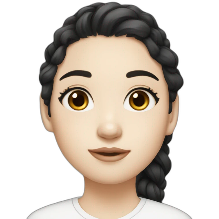 Beautiful girl,Black hair,wavy hair，long hair,White skin,oval face,big eyes,Black eyes,Chinese emoji