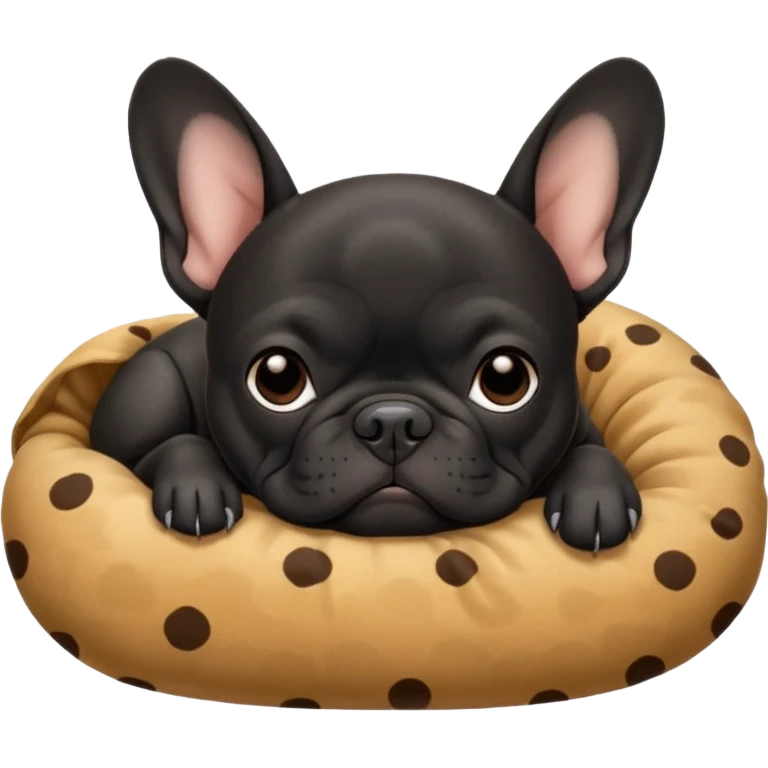 Чёрный французский бульдог спит  emoji