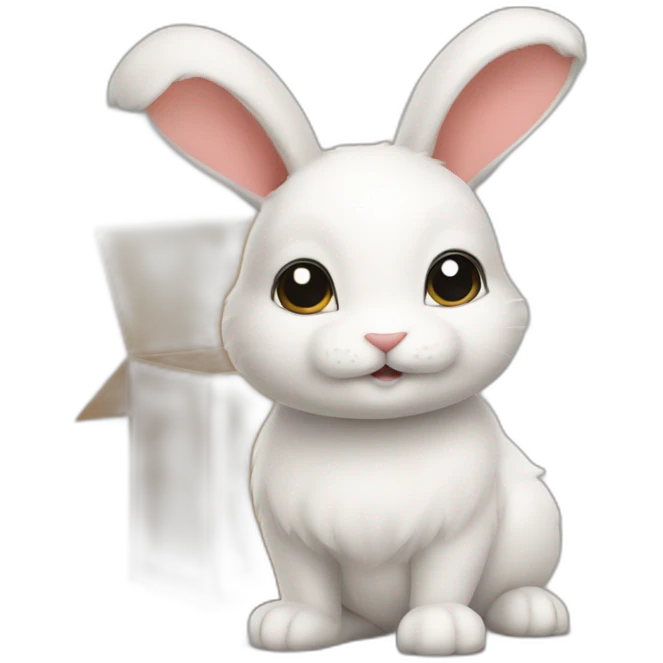 rabbit from gift box emoji