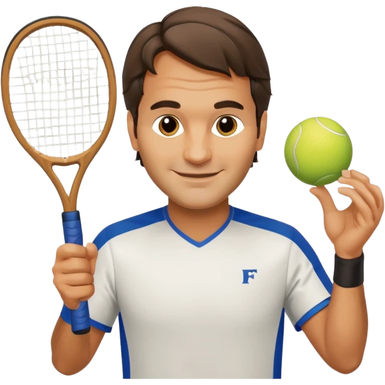 Roger federer with pickleball paddle emoji