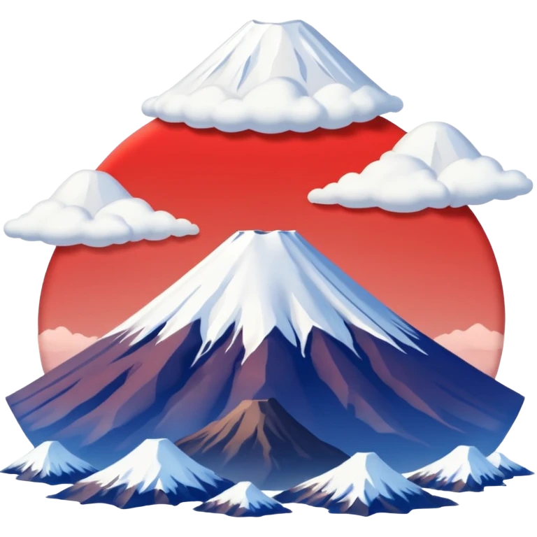 Mount Fuji with red color and nothing else. emoji