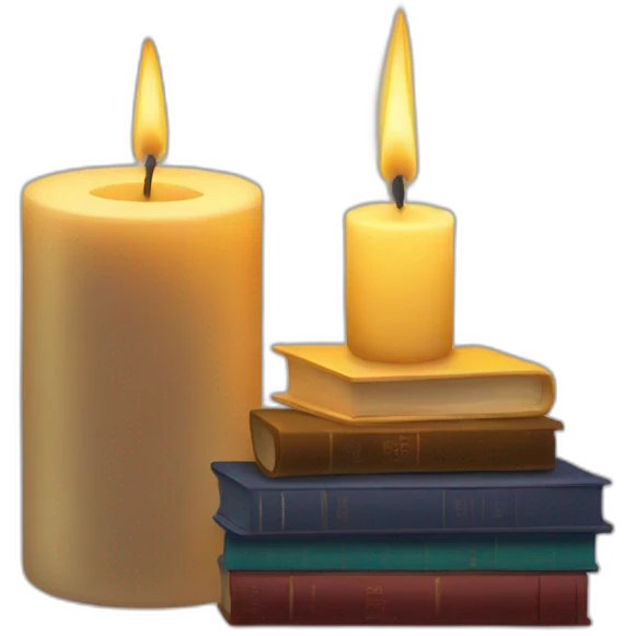 Candles and books emoji