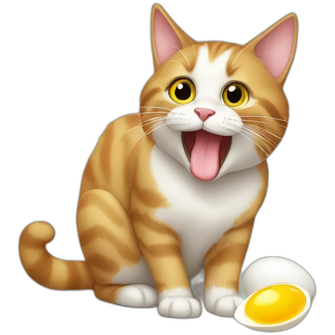 Cat licks eggs emoji