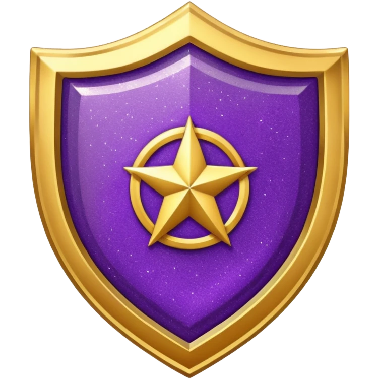 Purple Glitter military medal shield emoji