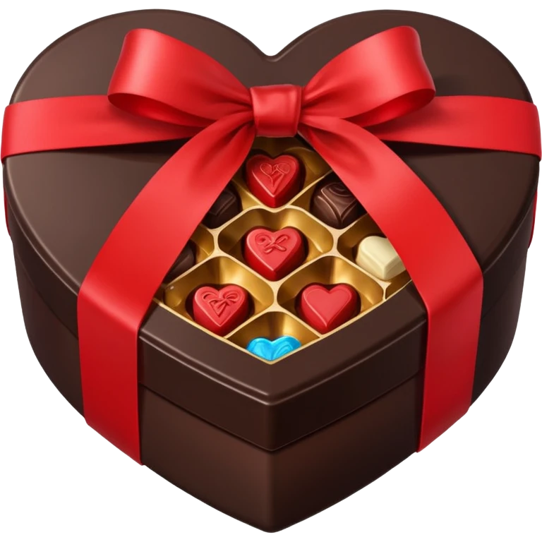 heart shaped box of luxury chocolates emoji