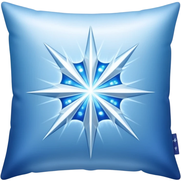 simple magical pillow emoji, shimmering blue and silver, with a frosty, sparkling aura emoji
