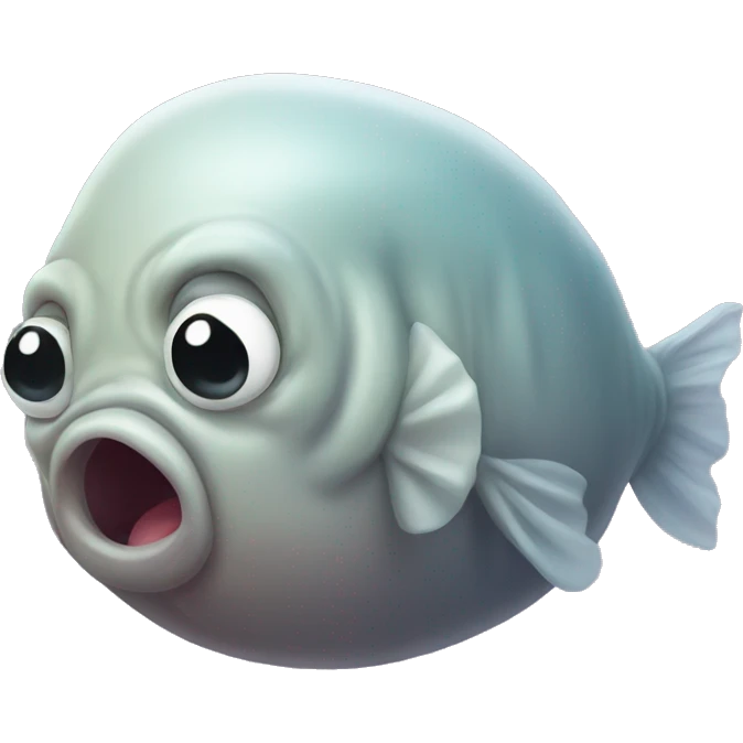 Sad blob fish  emoji