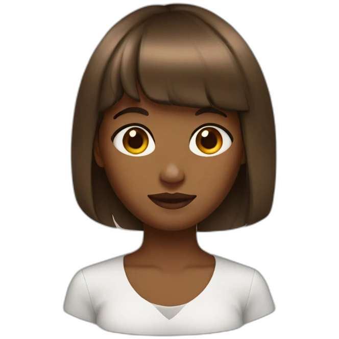 Brown girl with bangs emoji
