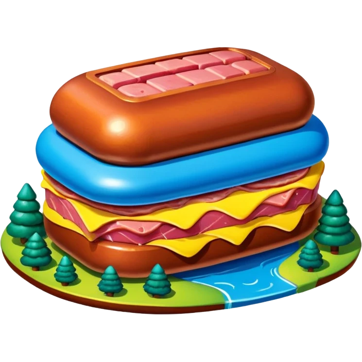  SPAM meat jeff koons style sculpture art french landscape  emoji