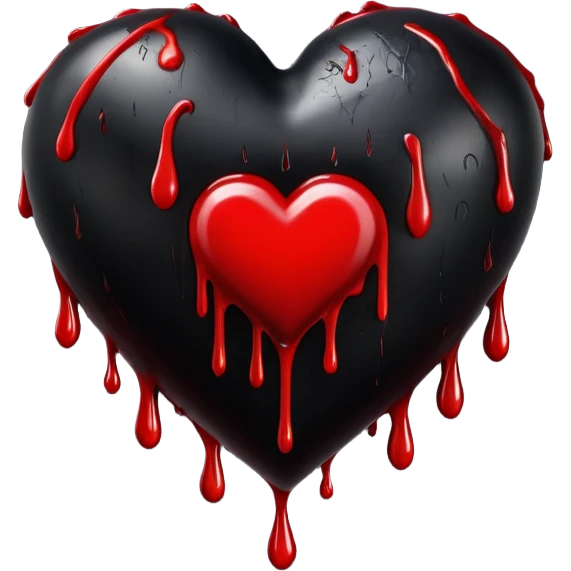 3d goth heart emoji