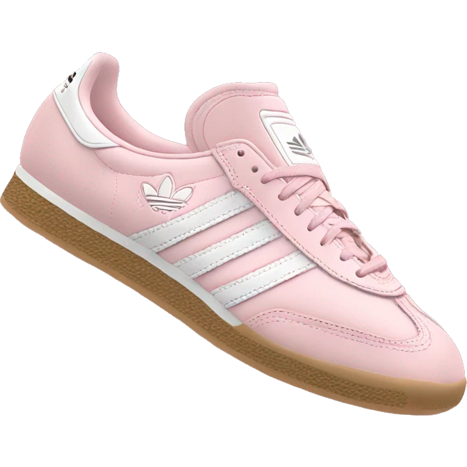 Pair of light pink adidas sambas emoji