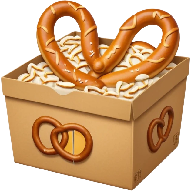 Pretzel on food paper box emoji