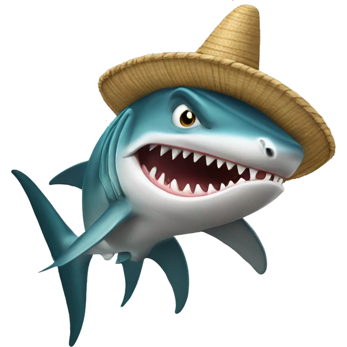 tiburón con sombrero de copa  emoji