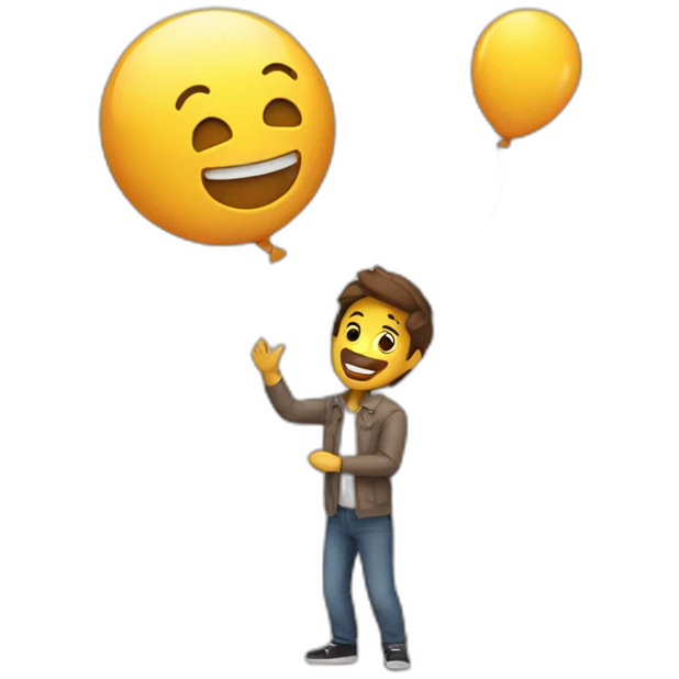 Chat avec un ballon emoji