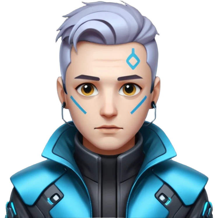 Cyberpunk man head emoji