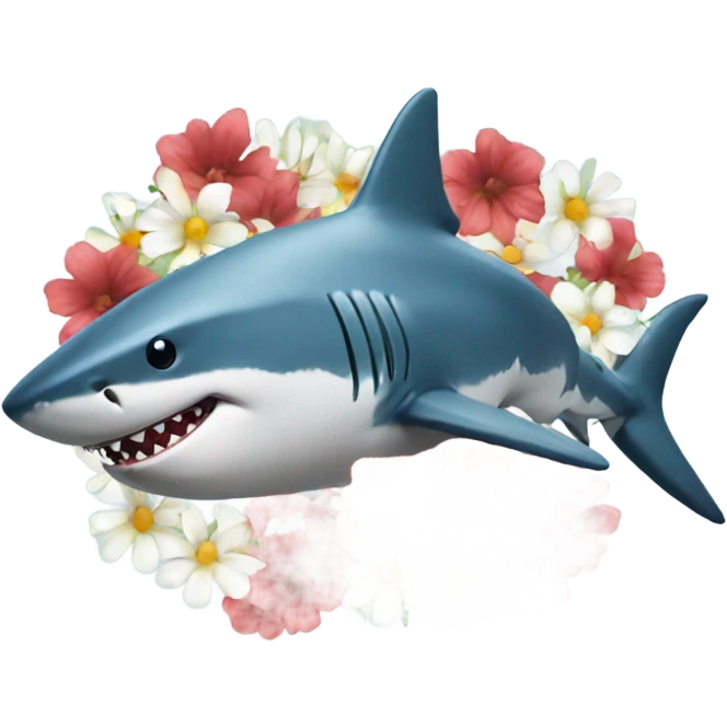 shark with flowers emoji