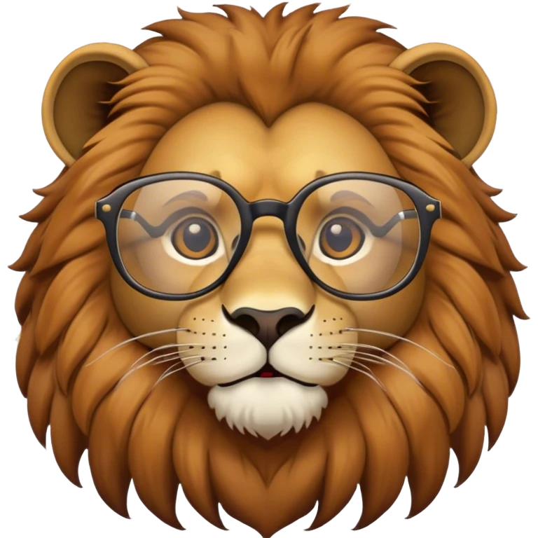 Un lion avec des lunettes  emoji