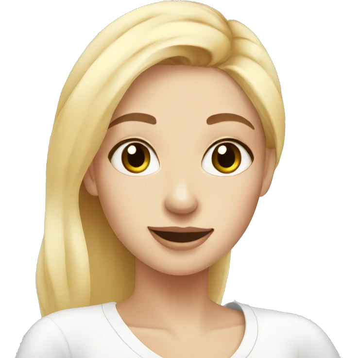 Blonde girl doing skin care  emoji