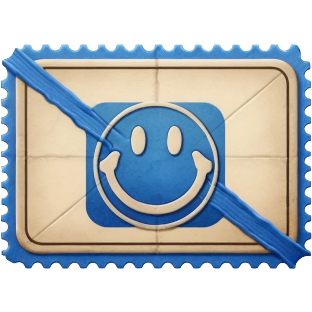 postmark, rectangular stamp with cancellation lines emoji