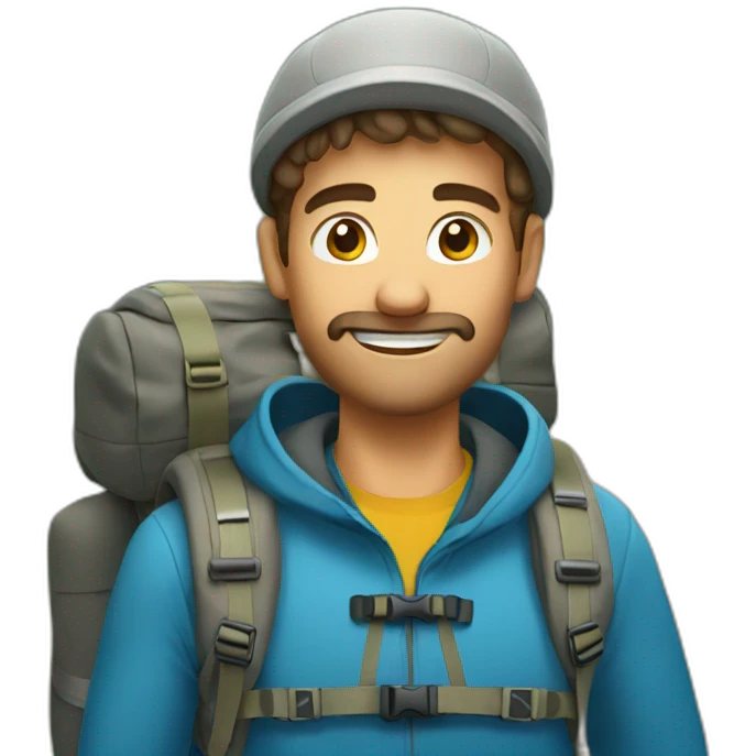 A guy trekking  emoji