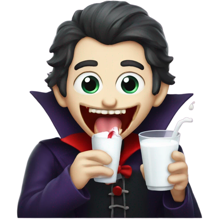Vampire drinking milk emoji