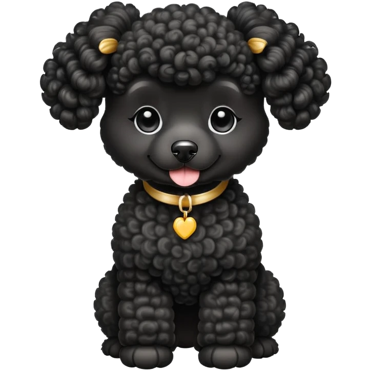 elegant black french poodle with curly fur emoji
