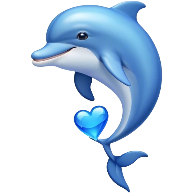 dolphin with blue heart emoji