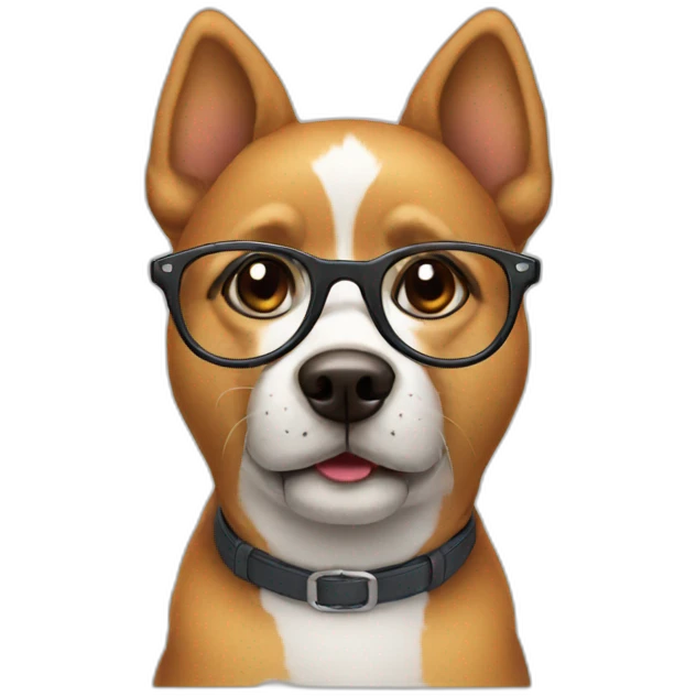 Dog with glasses emoji