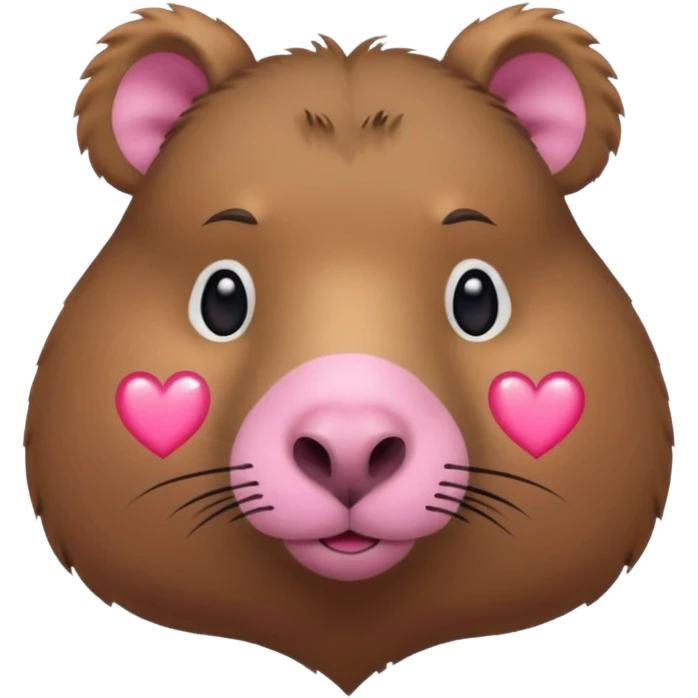 capybara face merged with a heart emoji