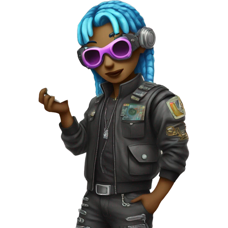 cyber punk holding a dollar emoji