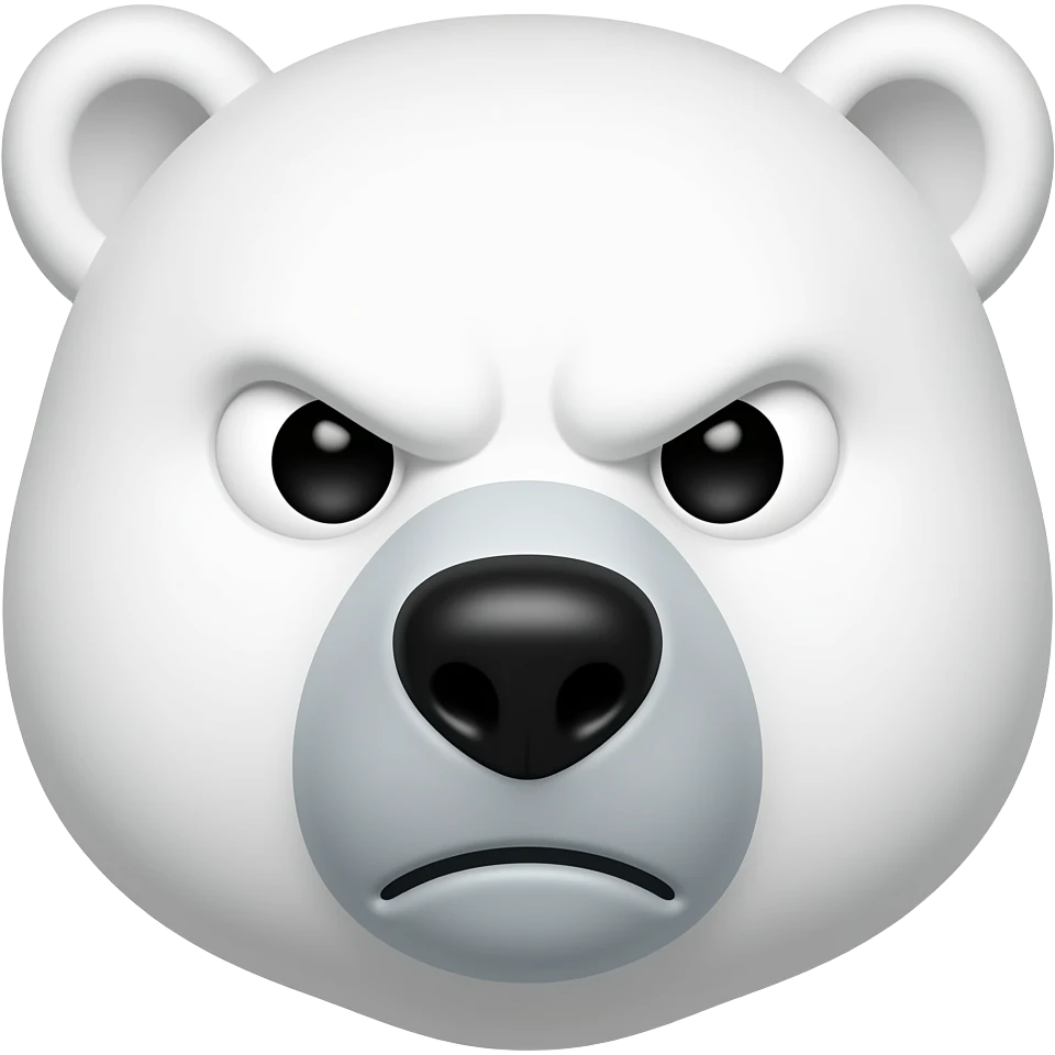 Создай морду злого белого медведя emoji