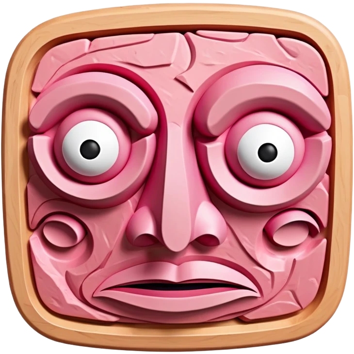 picasso abstract art SPAM MEAT face sculpture  emoji