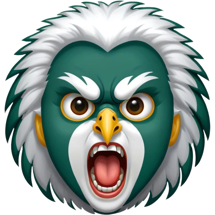 Eagles fan screaming go birds emoji