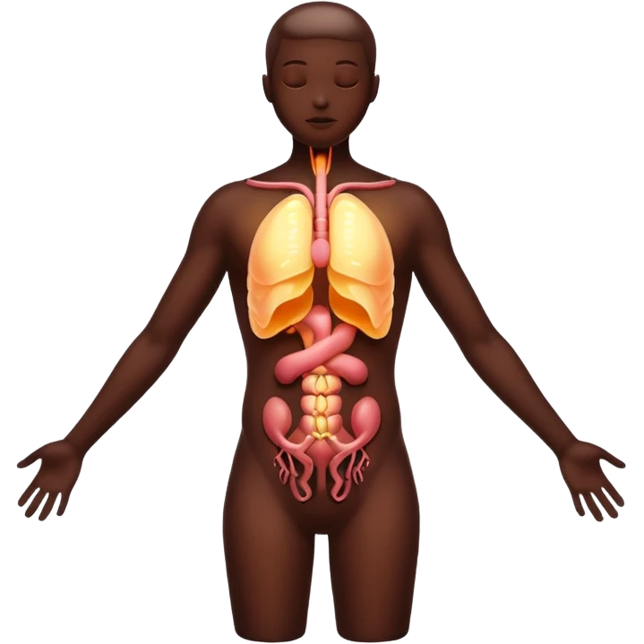 body silhouette with glowing organs emoji