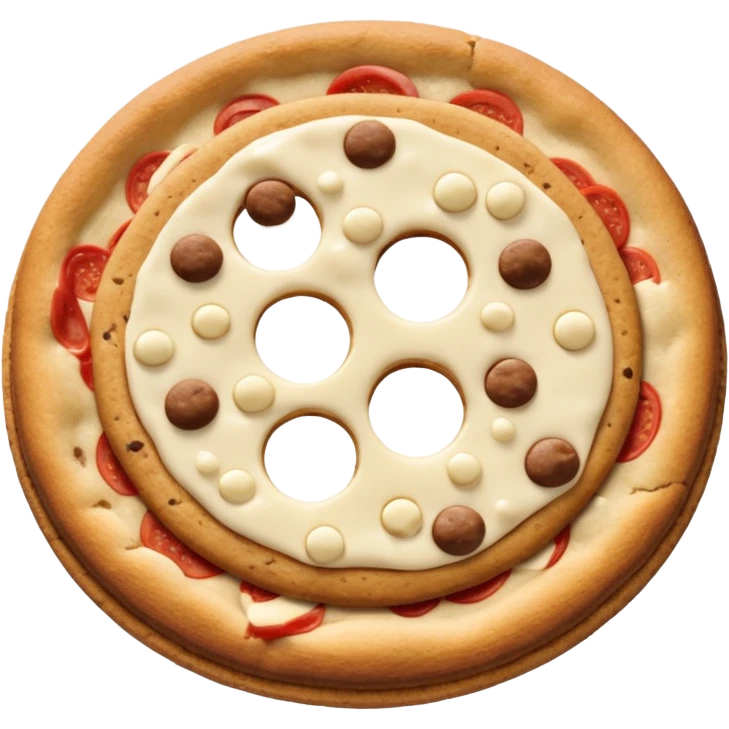 White chocolate chip chips ahoy cookie no face less pizza shaped emoji