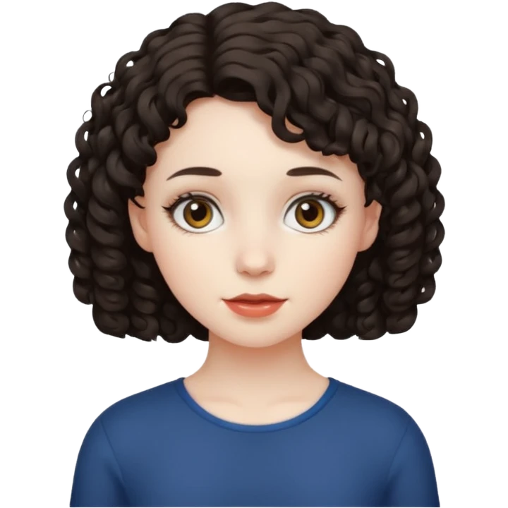 Una chica con el pelo corto rizado  emoji