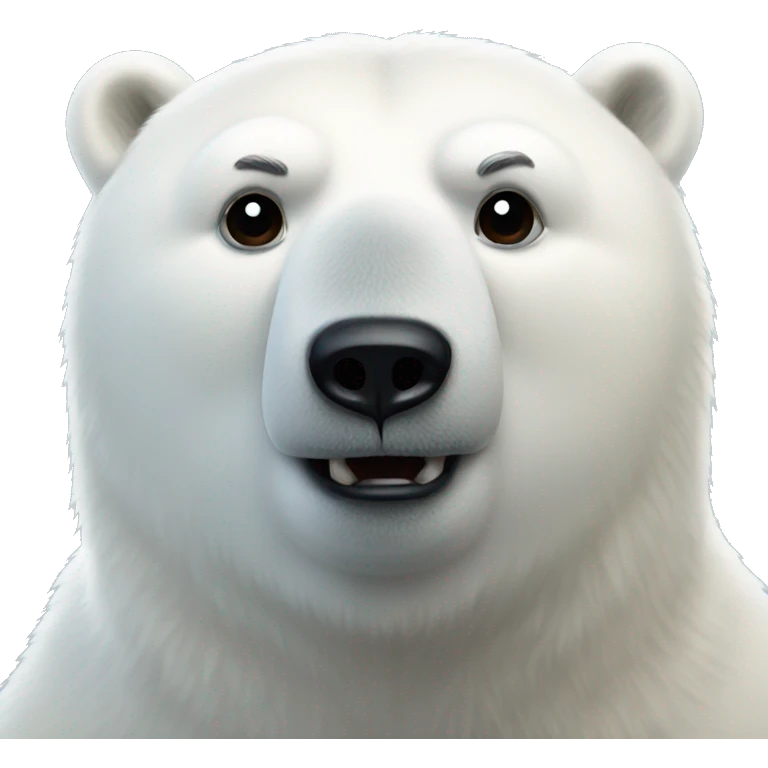 Polar bear with a small black bird head emoji
