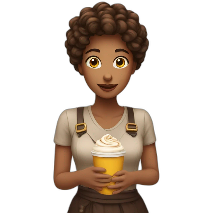 Woman pelo café enamorada emoji