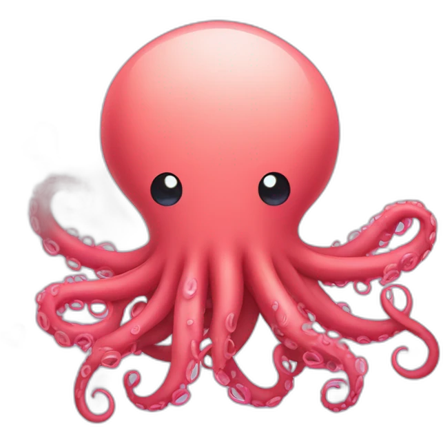 Cute crazy kraken making hearts with tentacles emoji