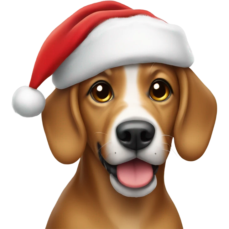 Dog wearing Santa hat  emoji
