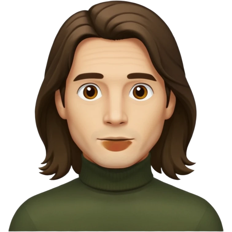 long haired man in turtle neck emoji