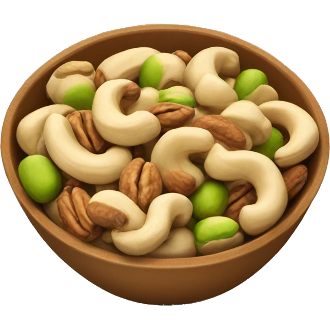 a bowl full of cashew, walnut and pistachio emoji