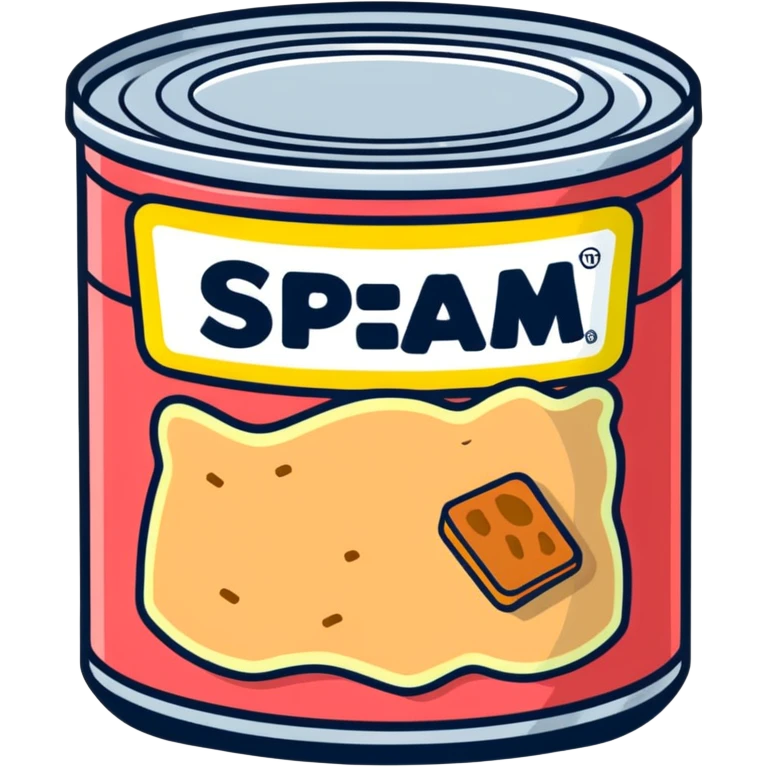 POP ART CAN THAT SAYS SPAM TO SLOP emoji