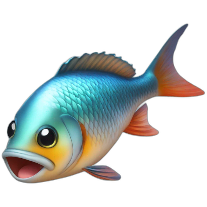 Chat sur poisson emoji